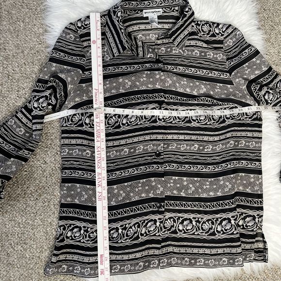 Vintage Perceptions by Irene B Blouse Button Up Tunic Top Size 14 - Picture 9 of 10